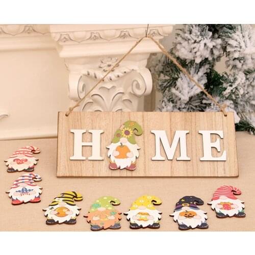 DIY Wooden Replaceable Door Listing Home Pendant Halloween Christmas Party Festival Decoration Independence Day Decoration