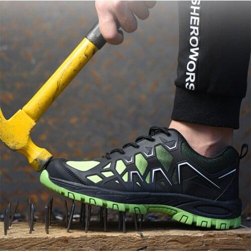 New CPU Breathable Steel Toe Cap Safety Shoes Men Women anti-skid lace-up safety shoes Puncture Proof Construction Work sneakers