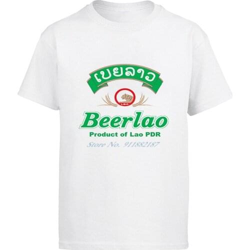 New mens Asia Laos Beerlao Beer Print Vintage Graphic Cool Tops Short Sleeve Harajuku Streetwear Oversized Men clothing