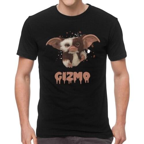 Kawaii Mogwai Gremlins Tshirts Men Unique Tees Top Cotton T Shirts Short Sleeve Gizmo 80s Movie Horror Retro Sci Fi T-shirt Gift