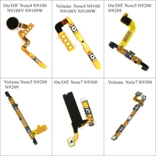 On/Off Volume Button Flex Cable For samsung Galaxy Note4 N9100 N9108V N9109 Note5 N9200 N9209 Note7 N9300 Replacement Parts