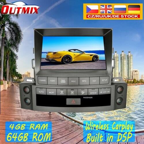 Fo64GB For Lexus LX570 Android Tape Radio Recorder 2007-2015 Car Multimedia Player Stereo PX6 head unit Tesla GPS Navi Autoradio