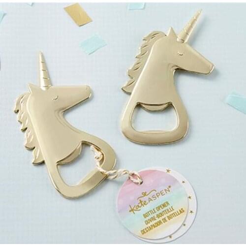 Golden Unicorn Metal Bottle Opener 10pcs Wedding favor festival party supplies travel souvenirs