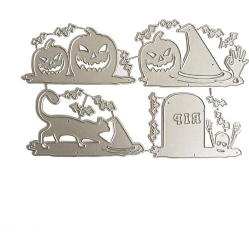 Halloween Pumpkin Cat Metal Cutting Dies Stencil DIY Scrapbooking Album Paper Card Template Mold Embossing Decoration