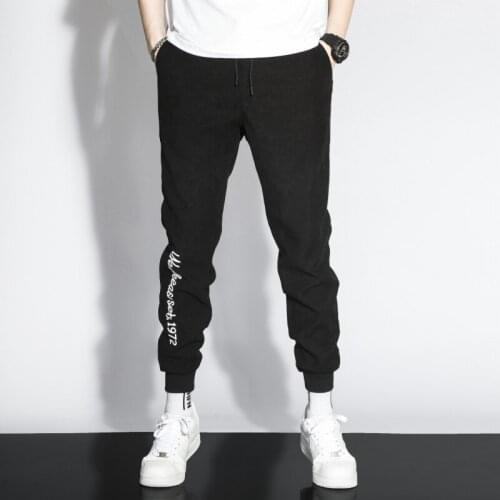 2021 New Japanese Youth Basketball Court Large Loose Korean Fashion Trousers Versatile MenS Straight Casual 9-Point Pants