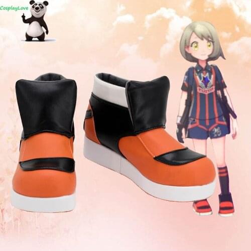 P Sword and Shield Raihan Hammerlockes Gym Black Orange Cosplay Shoes Boots Newest Custom Made For Halloween CosplayLove