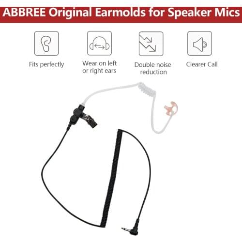 1Pin Air Acoustic Tube Walkie Talkie Earpiece Earbud 3.5mm Connector Replacement Clear Headset for Two-Way Radios