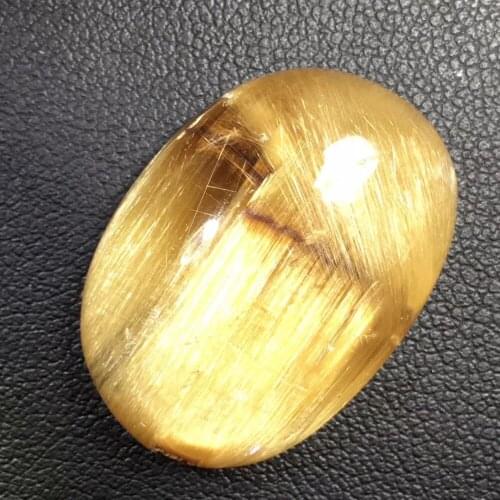 Genuine Natural Gold Rutilated Quartz Rectangle Pendant Necklace Brazil 48*27*7mm Wealthy Stone Women Men Jewelry AAAAAAA