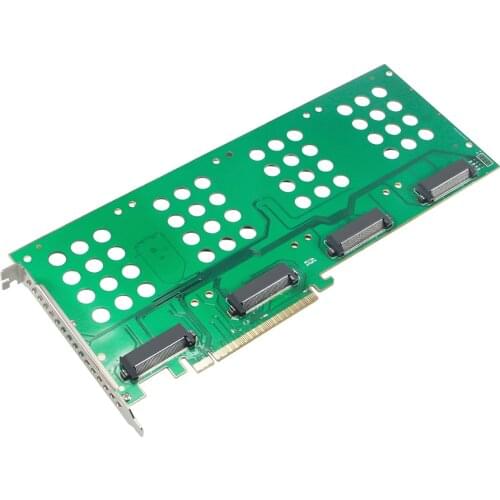 U.2 SSD To PCIe Riser Card 3.0 Four-disk X16 Disk Array Extension Nvme Adapter Card for X99 PCIExpress for BTC Miner Add on Card