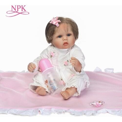 NPK bebes reborn lovely premie baby doll rooted hair and with cloth body very soft touch and best gift for children