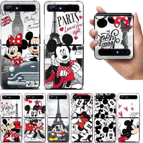 Mickey Minnie in London Shockproof Cover for Samsung Galaxy Z Flip Flip3 5G Black Phone Case Shell Hard Fundas Coque Capa