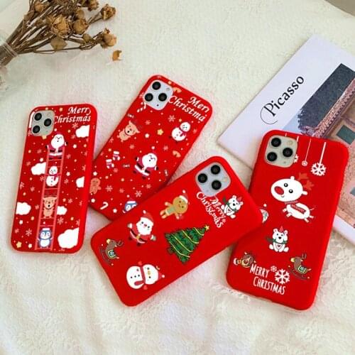 Christmas Cartoon Case For iPhone 12 11 Pro Max Phone Case For iPhone 7 8 6 S Plus X Xr Xs Max SE 2020 Santa Claus Silicon Cover