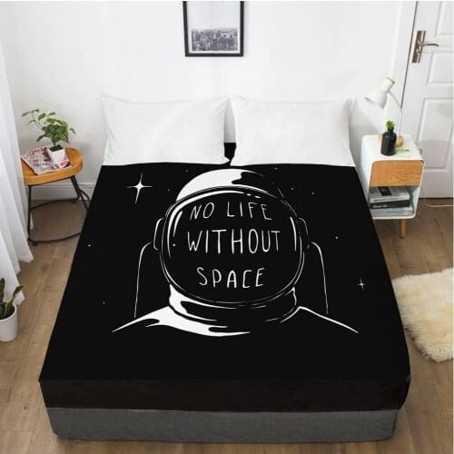 Cartoon space astronaut Childrens Elastic fitted sheet bed sheet With An Elastic Band Mattress Cover Bed cover for kids without