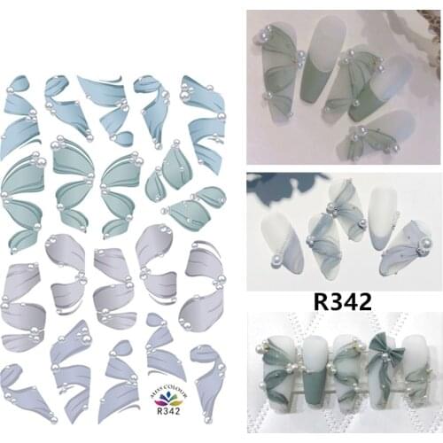 Self-adhesive 3D Stickers for Nails Ballet Ribbon Nail Art Decorations Small Size Fashion Stickers Women Girl Nail Foil