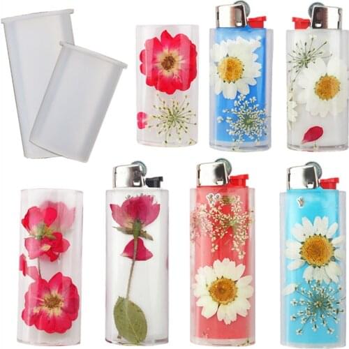 2Pcs/set Lighter Protective Cover Silicone Mold Resin Molds For DIY Crystal Epoxy Resin Case Casting Moulds