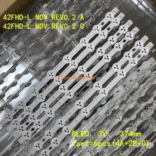 6pcs/set LED backlight strip for LG Innotek 42 42FHD-L NDV A+C Hitachi 42HXT12U 42HXT42U 42HXT42UH VES420UNDL-N01 42PFL3008
