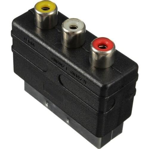 High quality 20 Pins SCART Male Plug To 3 RCA Female AV TV Audio Video Adaptor Converter IN