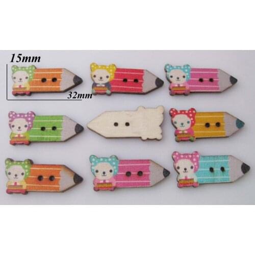 WBNKWL Fashion buttons for children 150pcs Randomly 15mm*32mm Pencil shape Scrapbooking Accessories