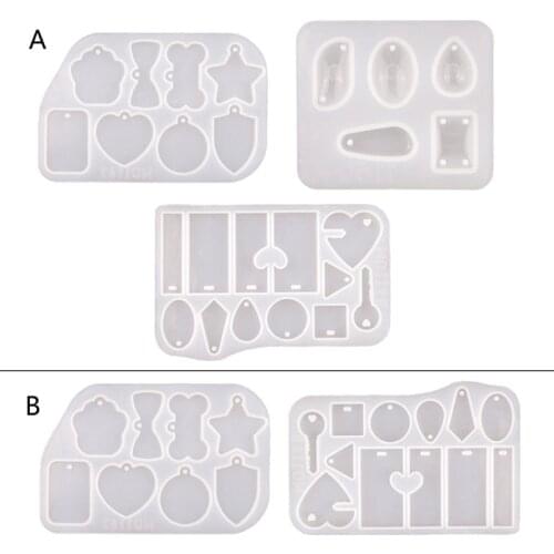 1 Set Pet Dogs Tags Epoxy Resin Mold DIY Crafts Jewelry Necklace Earrings Casting Tool Hanging Pendant Silicone Mould