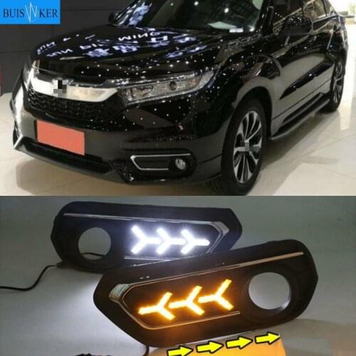 1 Set For Honda AVANCIER 2017-2019 DRL Daytime Running Lights Daylight 12V ABS Fog Lamp Cover With Turn Yellow Signal Light