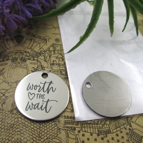 10pcs--"WORTH THE WAIT"stainless steel charms 5 styles for choosing DIY Charms for necklace bracelets