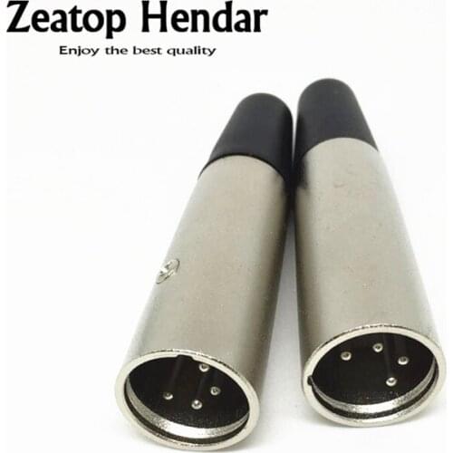 10Pcs XLR 4 Pin Plug Male Adapter Connector for Music Desk Speaker Audio Microphone Cable Silver