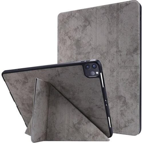 2021 Tablet Case For IPad Pro 11 2021 Retro Tri-fold With Bracket Cover Automatic Sleep/wake Up Smart Tablet Stand Sleeve