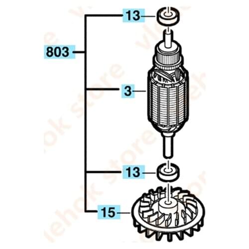 220-240V Armature rotor for BOSCH GSS180A-C GSS180 PSS200A PSS180AC PSS150AC 2604011276
