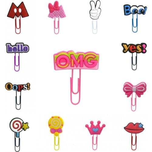 8Pcs Cartoon Accessories Bookmark Metal Clips Paper Clip Page Holder for Teacher Students Reading Maker Stationery Kids Gift