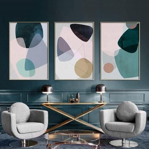Nordic Abstract geometry Wall Art Canvas Poster and Print Canvas Painting color Decorative Picture for Living Room Home Decor