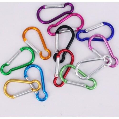 Survival Outdoor Aluminum Carabiner Clip Travel Climbing Keychain Lock Accessories Mini D Shape Safe Buckles Backpack Hook Tools