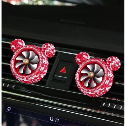 Car perfume car supplies car accessories ornaments air conditioning air outlet small fan rotating car decoration aroma