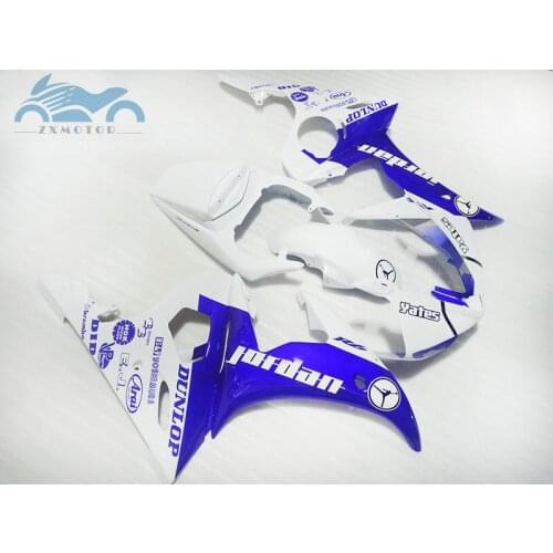 Free custom motorcycle fairings kit for YAMAHA R6 YZFR6 2003-2005 YZF R6 03-05 sports racing fairings parts blue white DF24