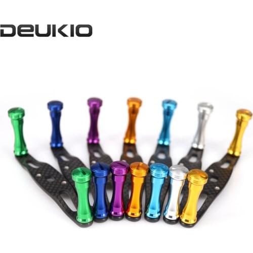 DEUKIO Carbon Fiber Reel Handle Rocker CNC Process Fishing Reel Crank with Knob Bait Casting Pesca Fishing Reel Tackle Accessory