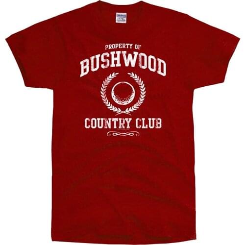 New T-shirt 100% Cotton T-shirts Mens Bushwood Country Club Funny Retro Golf T Shirt RED Slim Fit Tees