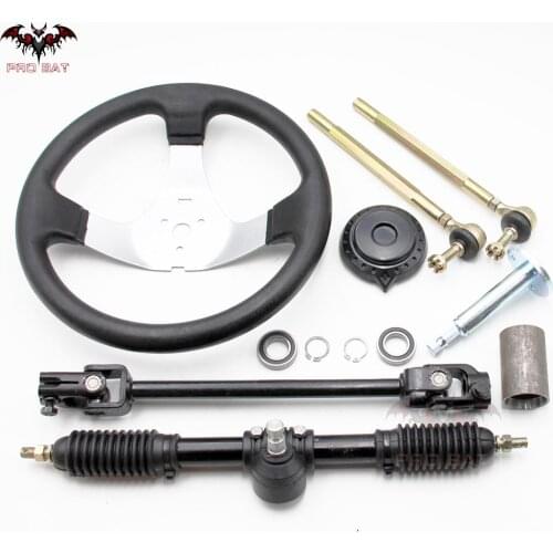 GO KART GO CART 300mm Steering Wheel Tie Rod Rack Pinion Adjustable Shaft Assembly For 110cc 150cc Go Kart Buggy PRO BAT New