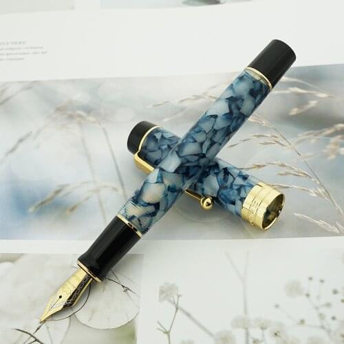 Jinhao 100 Centennial Resin Fountain Pen Blue-Gray Iridium EF/F/M/Bent Nib with Converter Ink Pen Business Office School Ink Pen