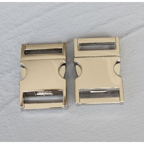 LOGO 50 Pcs 20/25mm LaLaser Engraving Side Release Curved Metal Buckle for Bag DIY Paracord Buckles For Bracelet LOGO-QCK