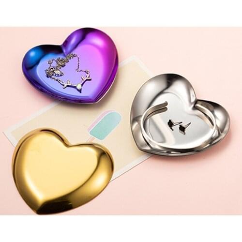 Metal Storage Tray Rose Gold Gradient Nail Jewelry Beads Organizer Rhinestone Diamond Storage Display Plastic Tray