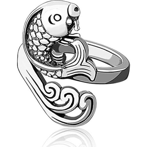Metal Knitted Ring DIY Fish Shape Ring #W0
