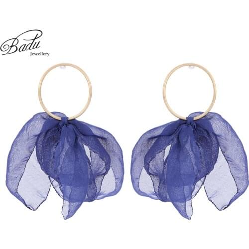 Badu Lovely Bohemian Yarn Flower Earrings for Women Romantic Christmas Jewelry Gift for Girls Colorful Earring Wholesale