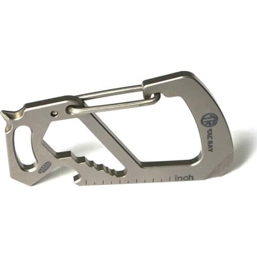 Multifunctional Quick-hanging Titanium Alloy Key Chain Outdoor Products Safety Hang Buckle EDC Pocket Tool Light And Portable