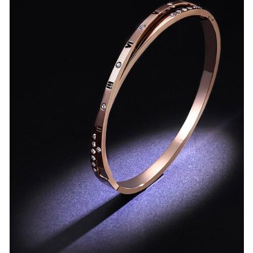 Fashion crystal titanium steel letter bracelet lovers bestie fashion web celebrity star same style bracelet birthday gift B0221