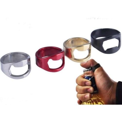 4 Colors 500PCS Finger Ring Bottle Opener Stainless Steel Beer Opener Ring Opener Black Silver Red Gold Openers 22MM SL5045