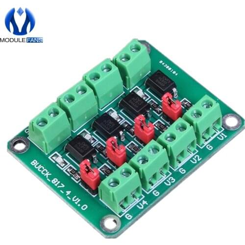 PC817 4 Channel Optocoupler Isolation Board Voltage Converter Adapter Module 3.6-30V Driver Photoelectric Isolated Module PC 817