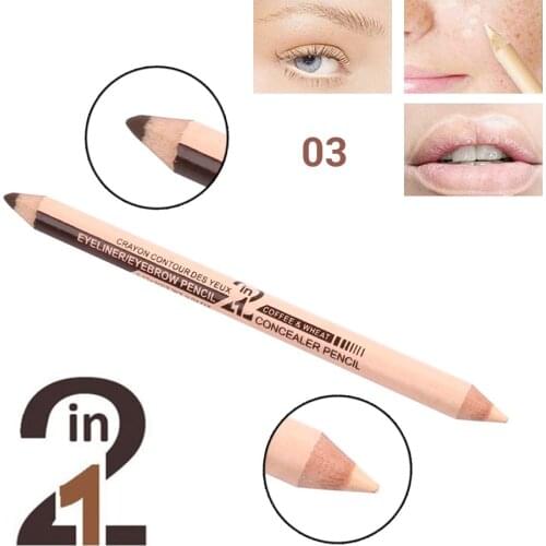 Professional 2 in 1 Waterproof Moisturizing Make Up Eyebrow Pencil Color Corrector Double-ended Creamy Concealer Eyebrow Pen