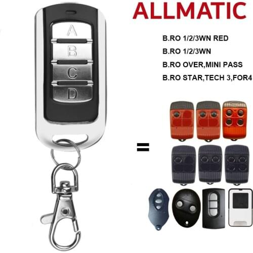 V15.0 Garage Remote Control For ALLMATIC BROWN, BROWN RED, PASS, MINIFASS, TECH3, FOR4 433MHz Transmitter Rolling Coce Command