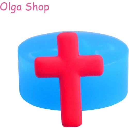 PYL195 Cross Accessories Silicone Mold 25mm - Cupcake Decoration Bakery Polymer Clay Mould, Sugarcraft Mold Soap Mould Food Safe
