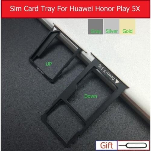 1 set Up & Down Micro SD + Sim Card Tray For Huawei Honor Play 5X KIW-TL00H TL00 L23 CL00 AL10 UL00/Glory 5x Memory Card Reader