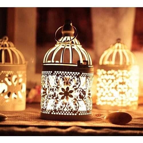 European Retro Style metal iron Bird Cage Candle Holder Christmas Home Furnishing Crafts Wedding Party Decoration New Year gift